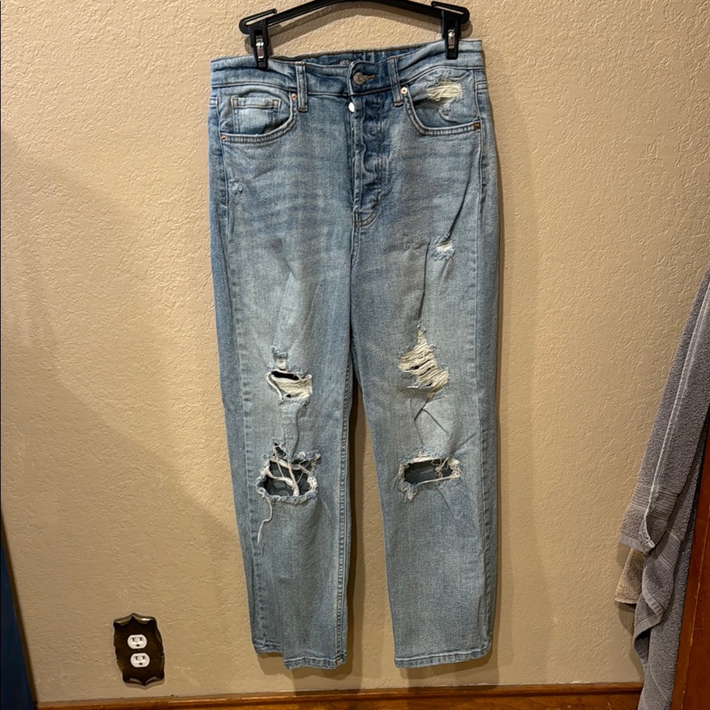 wild fable Light Blue Distressed Ankle Jeans